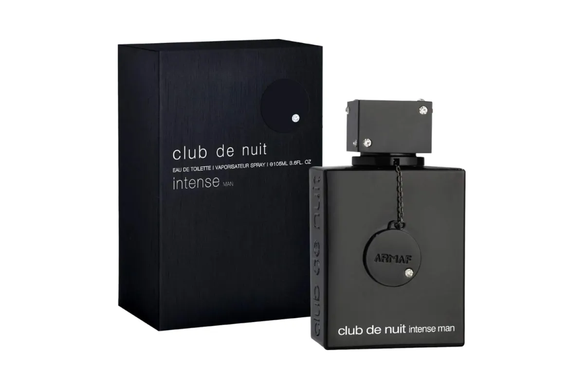 frasco e caixa do perfume armaf club de nuit intense man eau de toilette