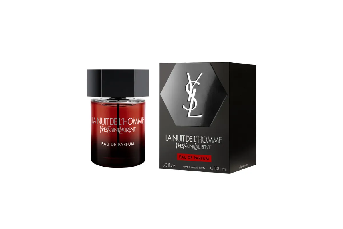 frasco e caixa do perfume ysl la nuit de l'homme eau de parfum