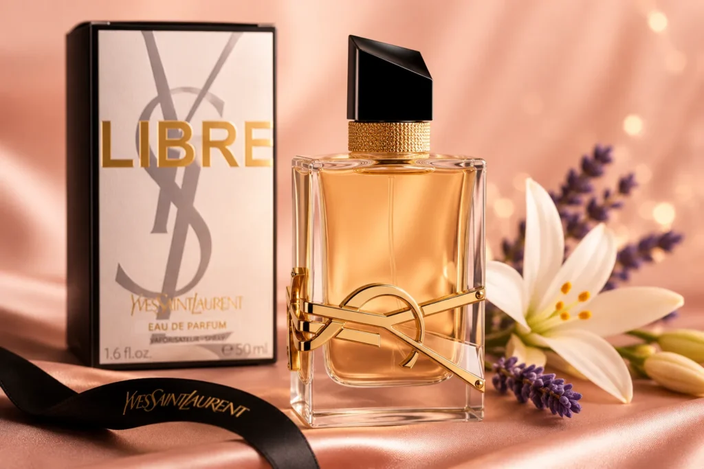 frasco e caixa do perfume YSL Libre Eau de Parfum da Yves Saint Laurent