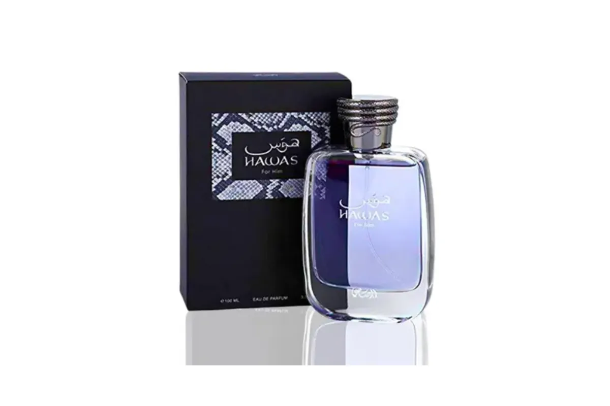 frasco e caixa do perfume rasasi hawas for him árabe